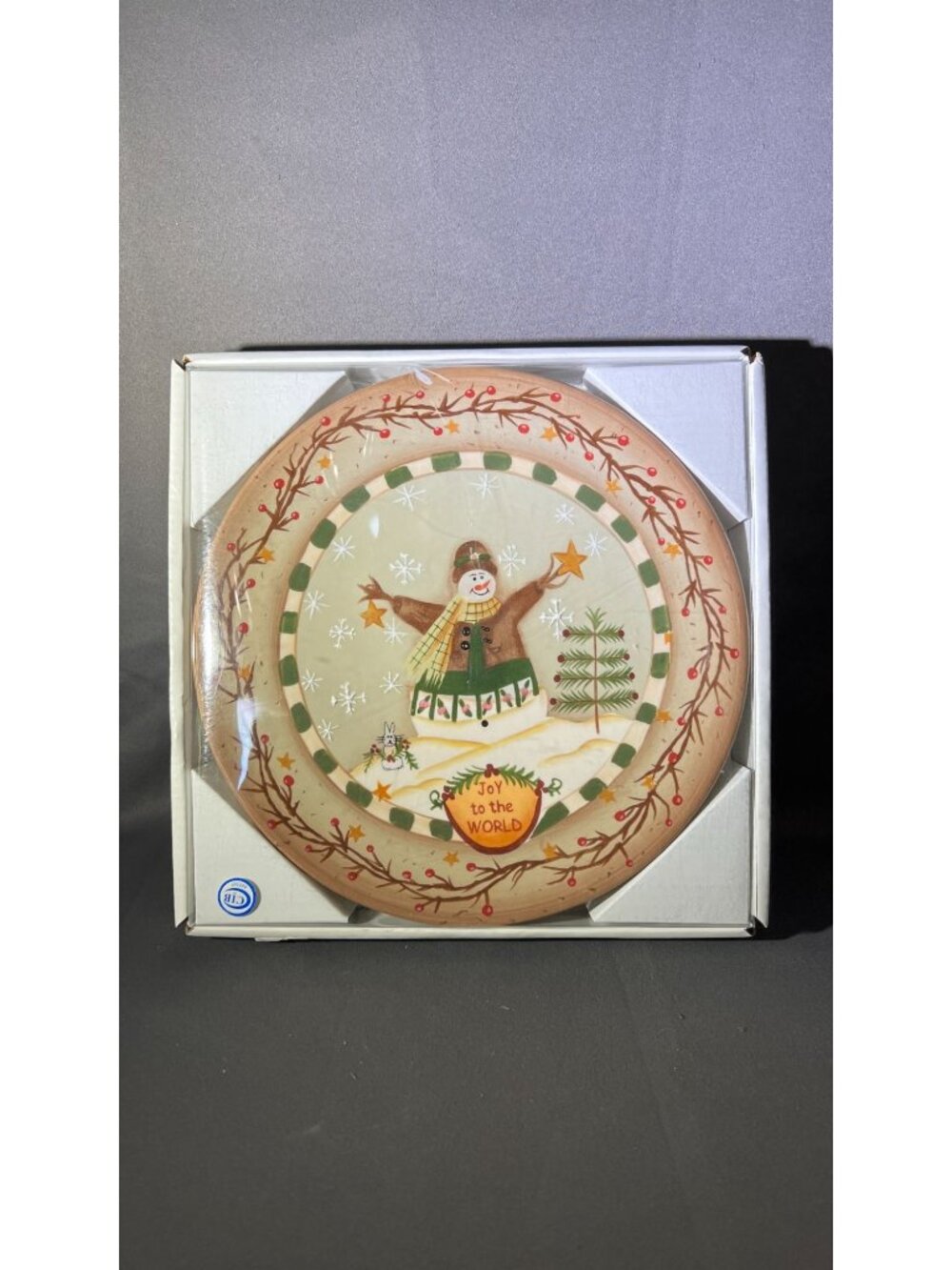 Christmas Snowman Decorative Plate Joy To The World 2006 Suzi Skoglund